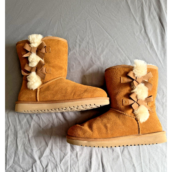 UGG Koolaburra Size 7 Short‎ Brown Winter Boots Faux Fur Lined GREAT Condition! - Picture 1 of 5
